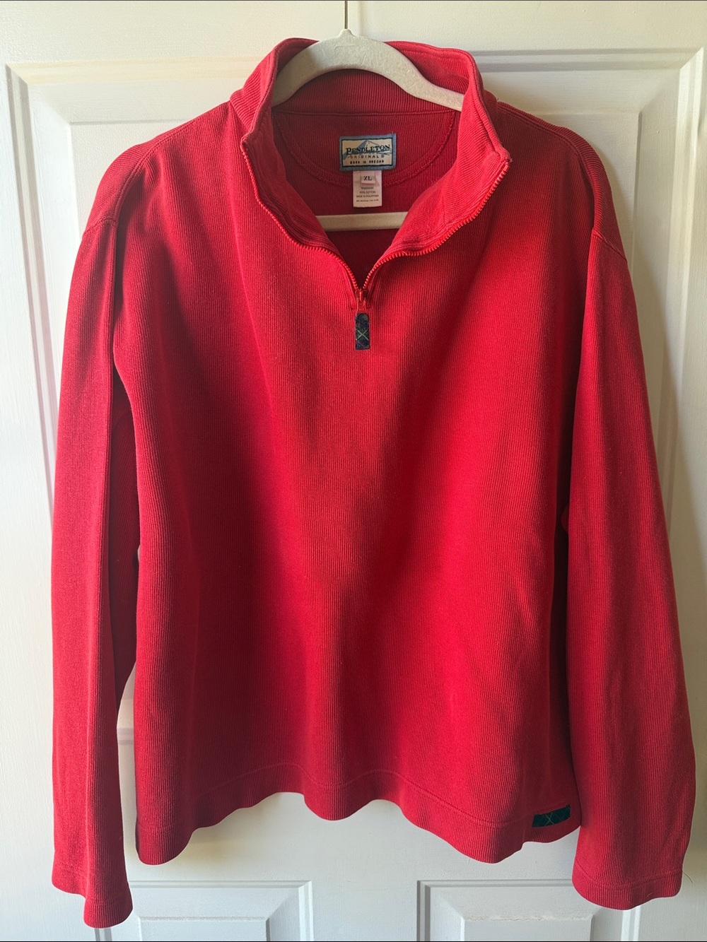 Y2K Pendleton Women’s Red Quarter-Zip Pullover Top